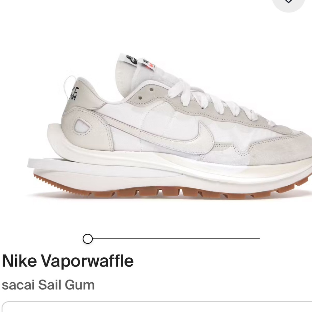 Nike sacai vapor waffle seseme  Cream and White Athletic Sneakers